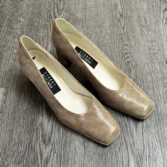 Stuart Weitzman Hounds Tooth Leather Heels | 8 - Picture 1 of 10